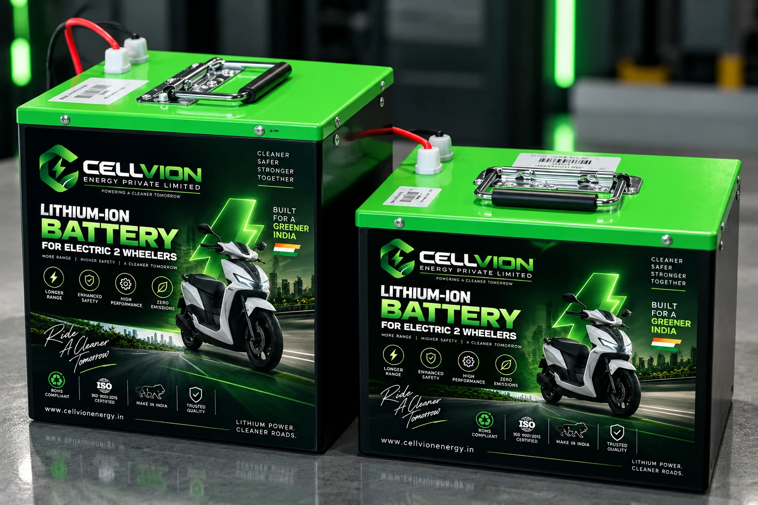 Cellvion Energy lithium-ion battery packs for electric two-wheelers
